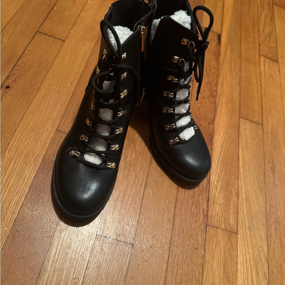 Tommy Hilfiger Black Ankle Boots with Gold Accents